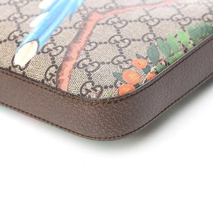 Gucci GG Supreme Monogram Tian Web Medium Flat Messenger Beige Multicolor New Acero 9 of 10