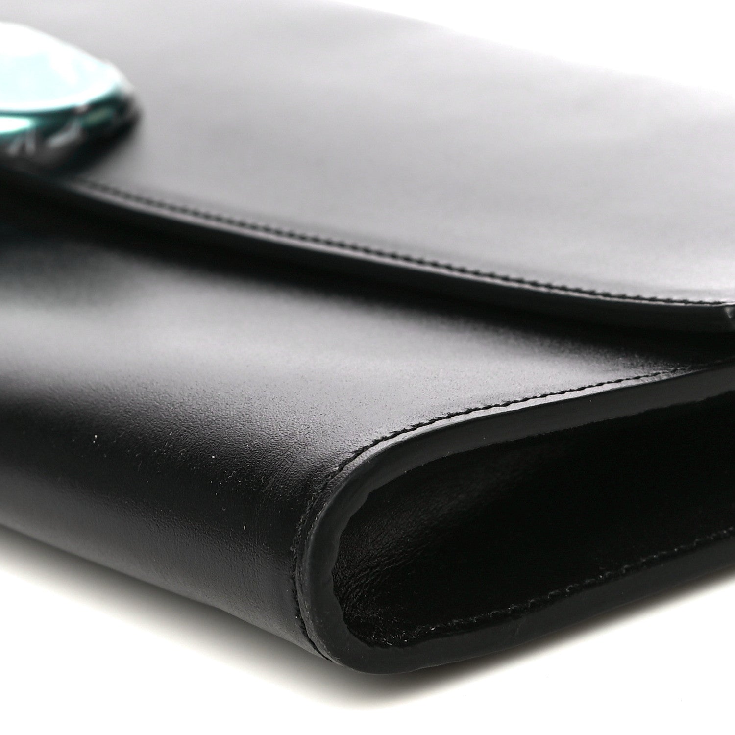 Celine Shiny Calfskin Maillon Triomphe Clutch Black 6 of 11