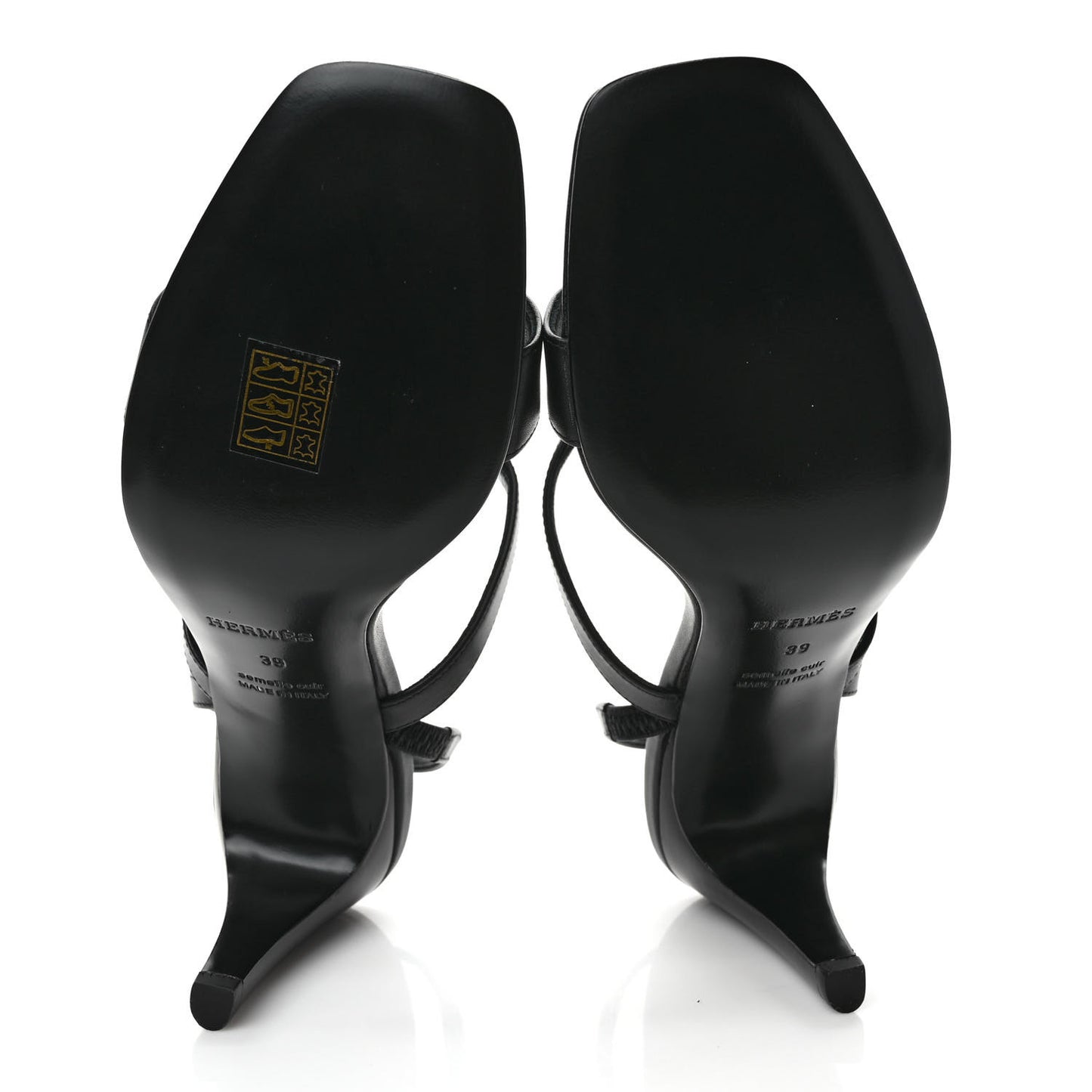 Calfskin Glamour 75 Sandals 39 Black