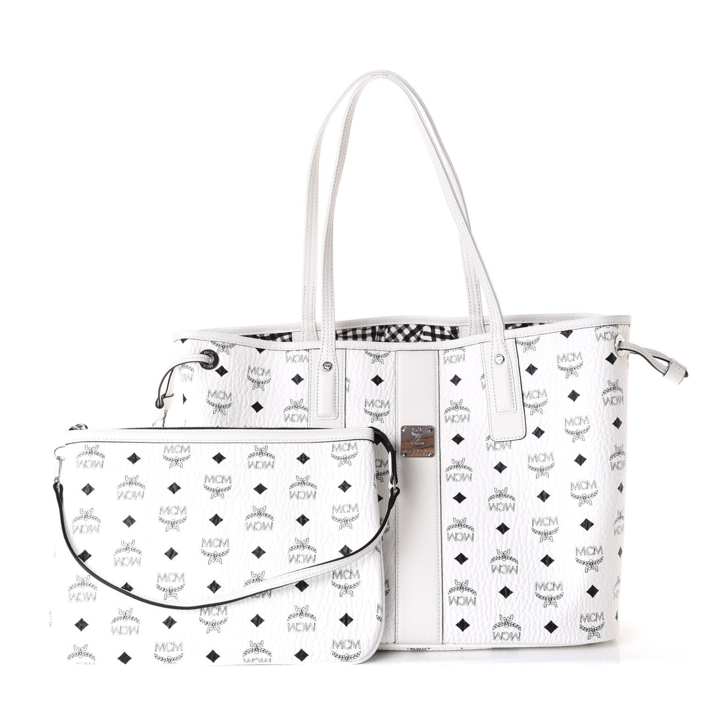 Visetos Medium Liz Reversible Shopper Tote White