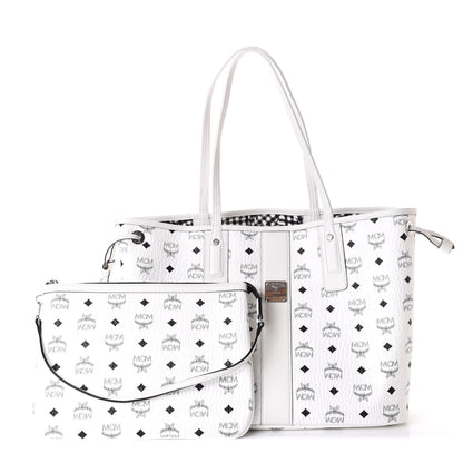MCM Visetos Medium Liz Reversible Shopper Tote White 1 of 13
