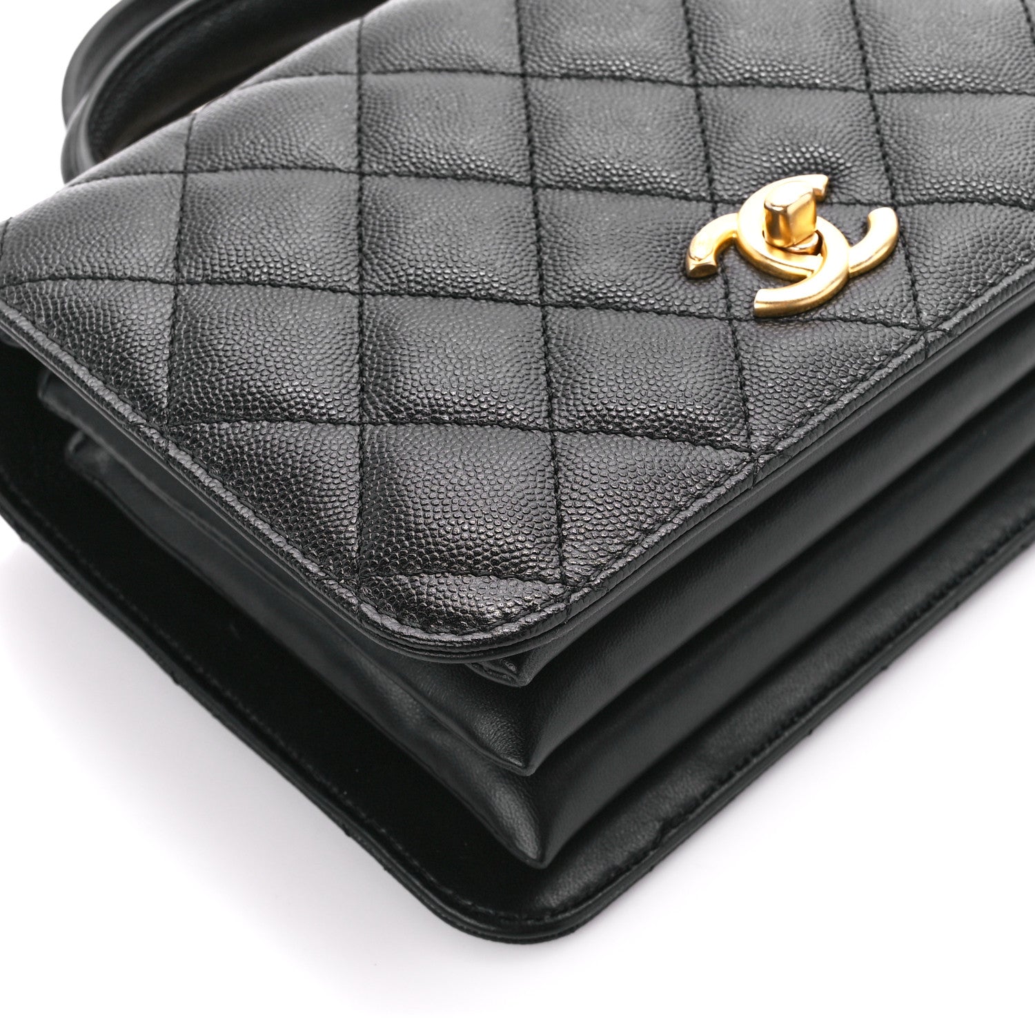 Chanel Caviar Quilted Mini Top Handle Flap Black 10 of 12