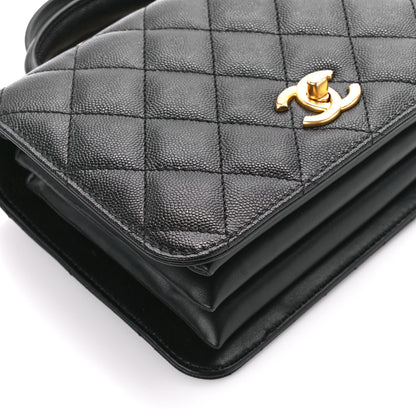 Chanel Caviar Quilted Mini Top Handle Flap Black 10 of 12