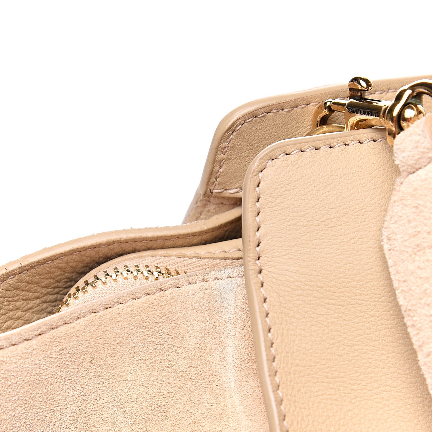 Saint Laurent Calfskin Small Monogram Downtown Cabas Nude Powder 11 of 11