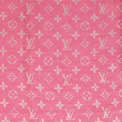 Louis Vuitton Wool Silk Monogram Denim Shawl Pivoine 1 of 5