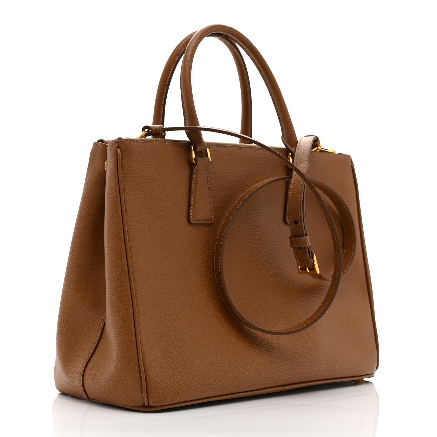 Prada Saffiano Lux Large Galleria Double Zip Tote Caramel 3 of 10