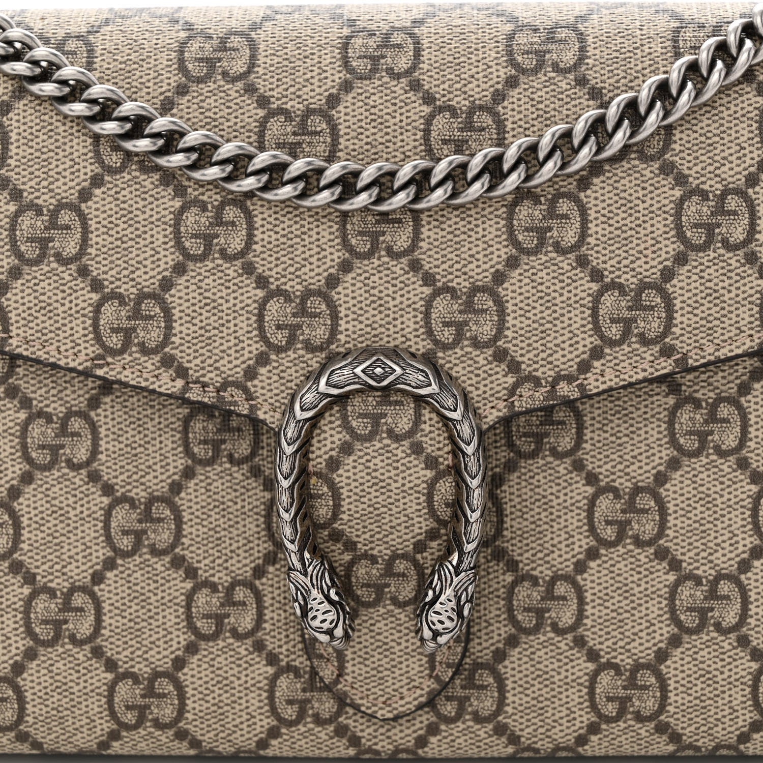 Gucci GG Supreme Monogram Mini Dionysus Chain Wallet Beige Taupe 8 of 10
