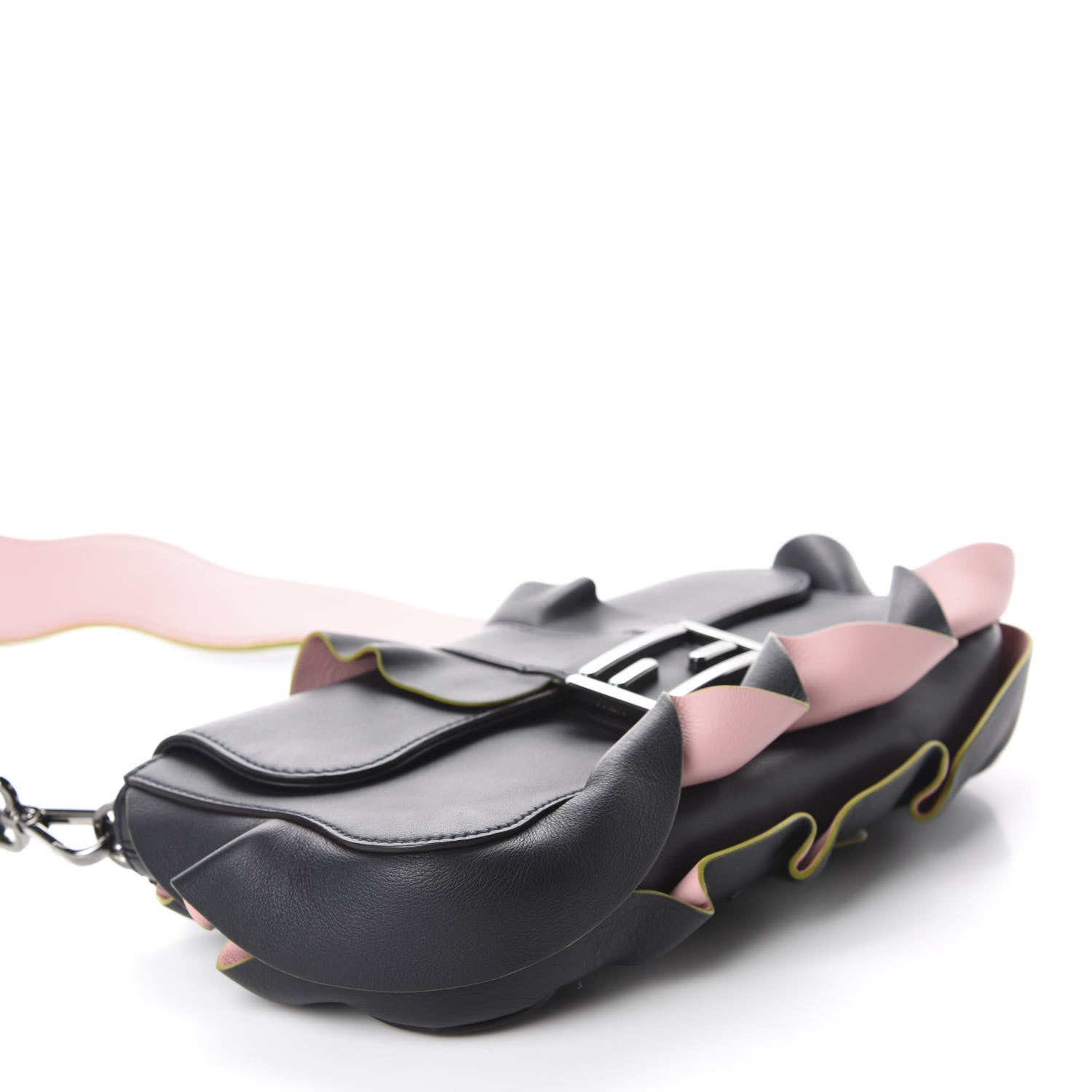 Fendi Calfskin Waves Baguette Blue Notte Pink 4 of 11