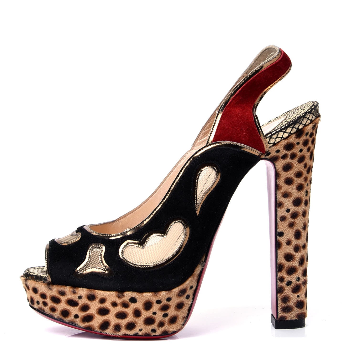 Christian Louboutin Suede Miralep 140 Pumps 36 Black Gold 1 of 10