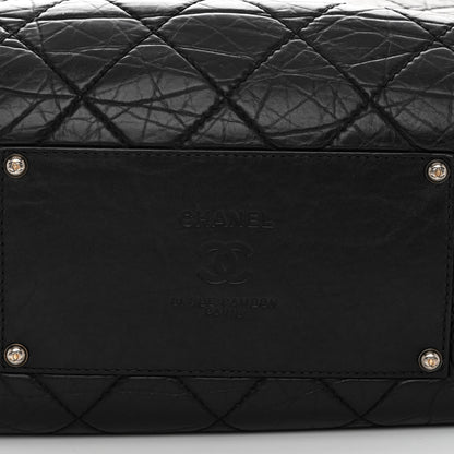 Chanel Aged Calfskin Quilted Large Secret Tag Bowling Bag Black 11 of 12