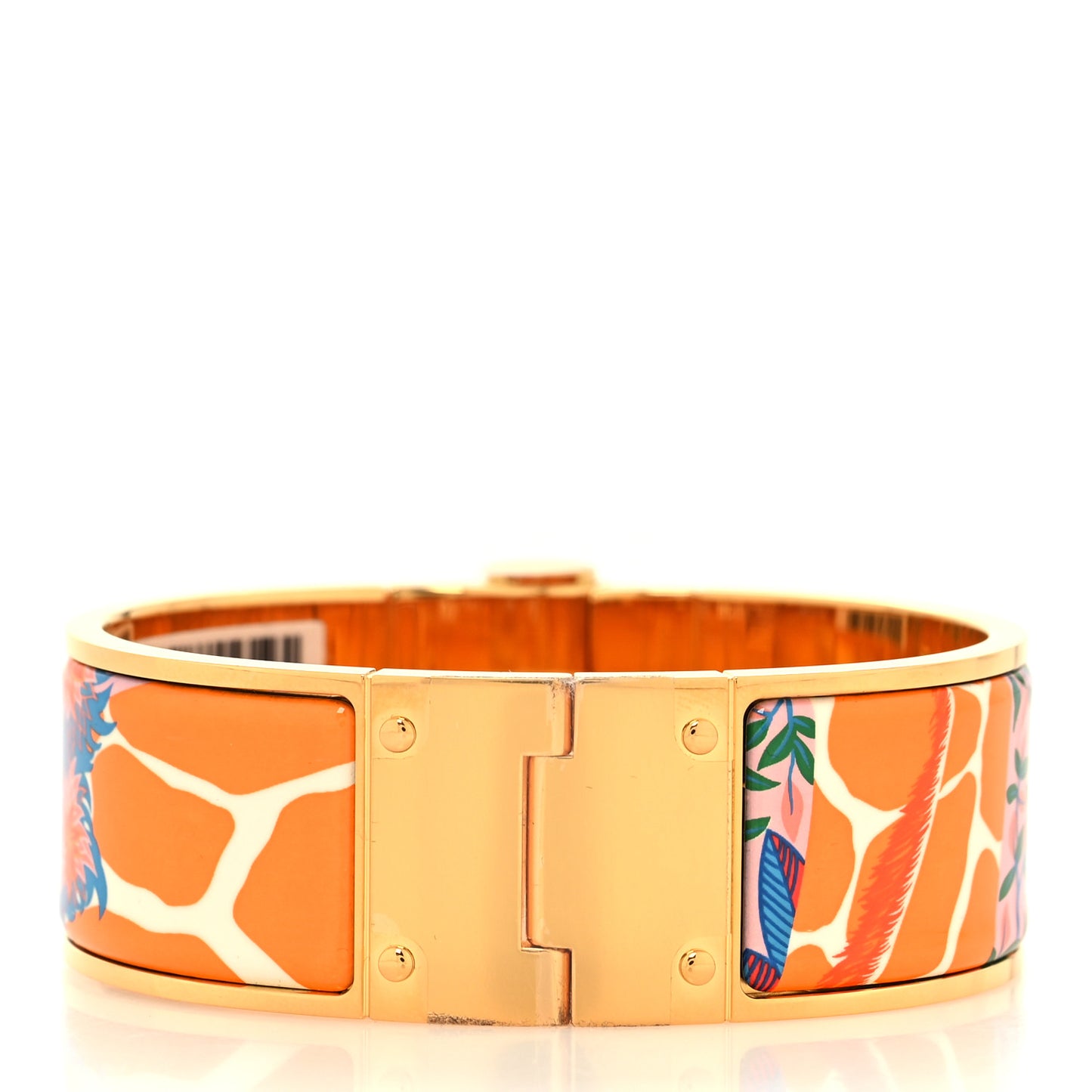 Enamel Printed The Three Graces Print Wide Hinged Bracelet L Tropique