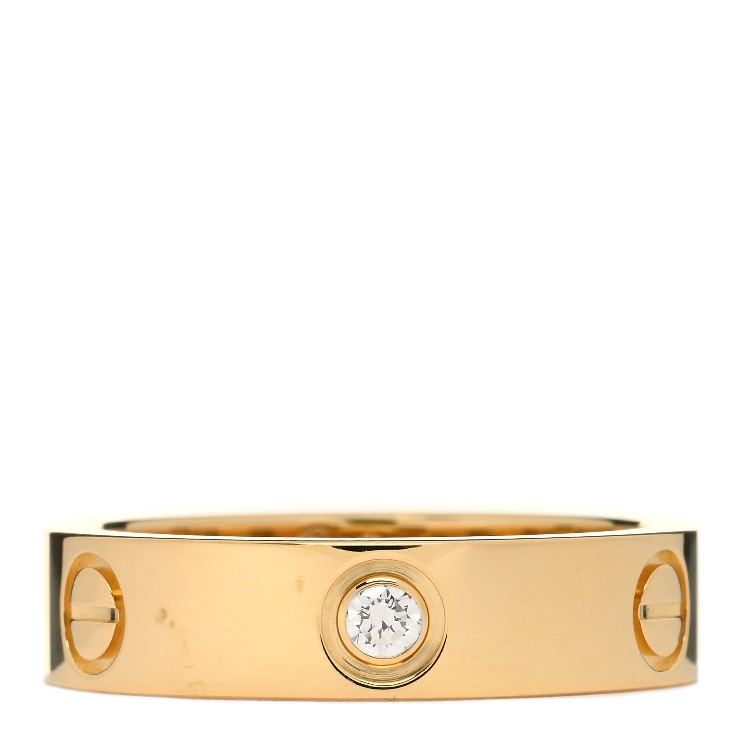 Cartier 18K Yellow Gold 3 Diamond 5.5mm LOVE Ring 60 9 1 of 5