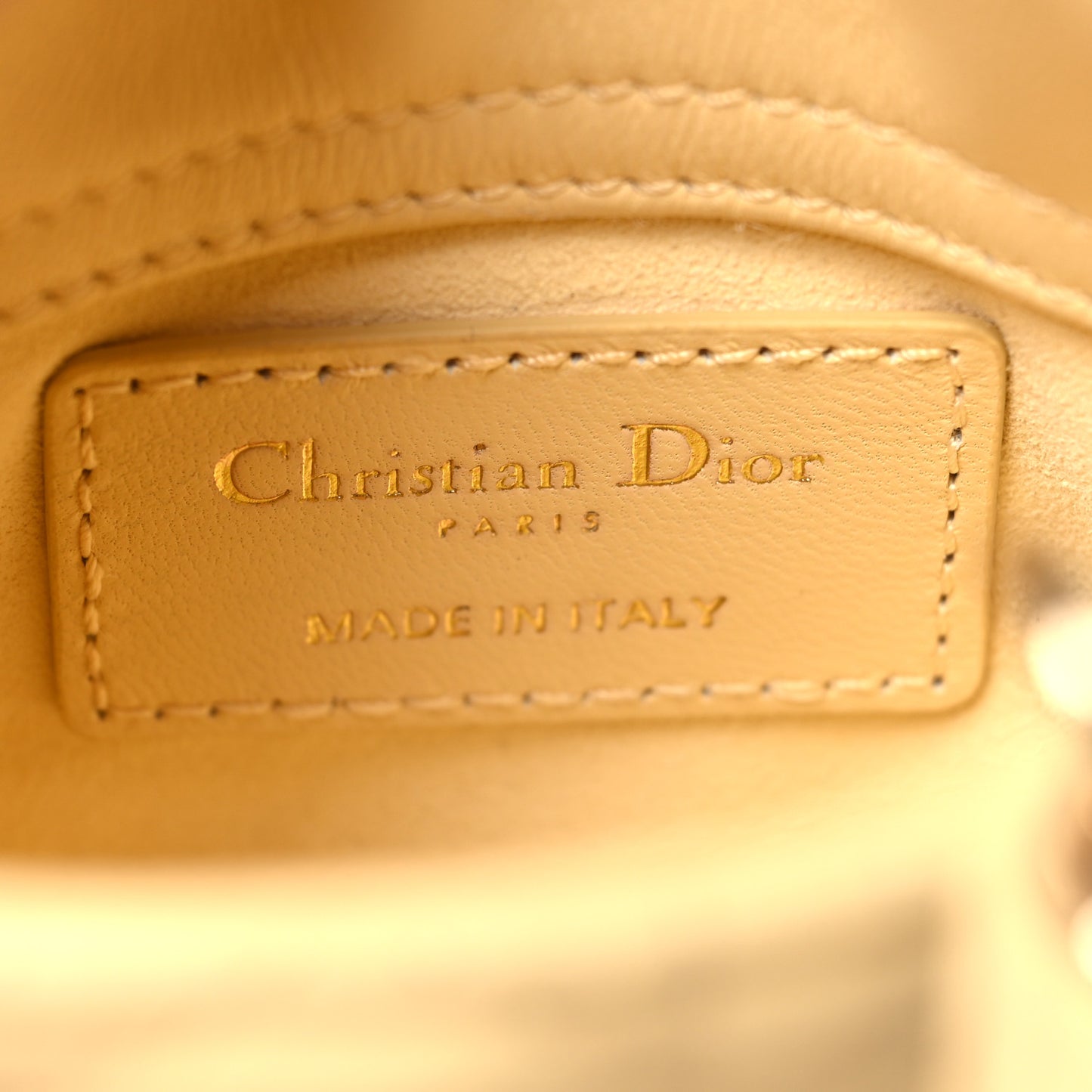 Lambskin Cannage Micro Lady Dior Soft Yellow