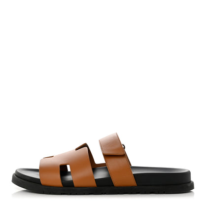 Hermes Calfskin Mens Chypre Sandals 44 Naturel 1 of 9