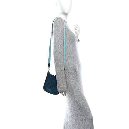 Hermes Taurillon Clemence Amazone Evelyne TPM Colvert Bleu Atoll 2 of 11
