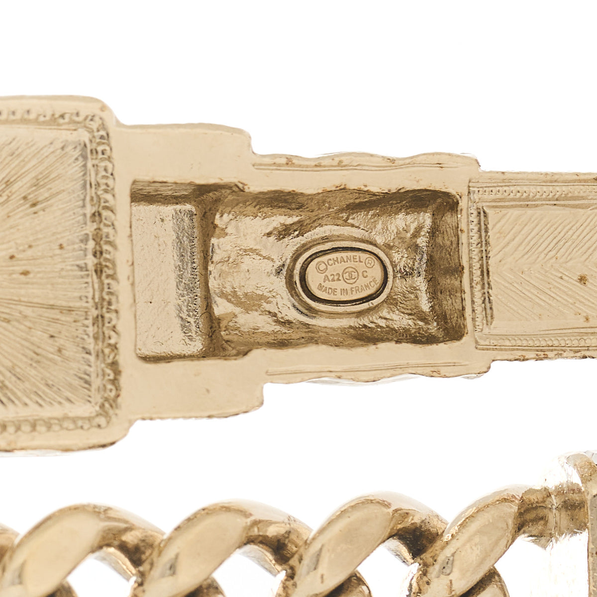 Chanel Metal Strass Pearl Lipstick Necklace Pink Gold 4 of 5