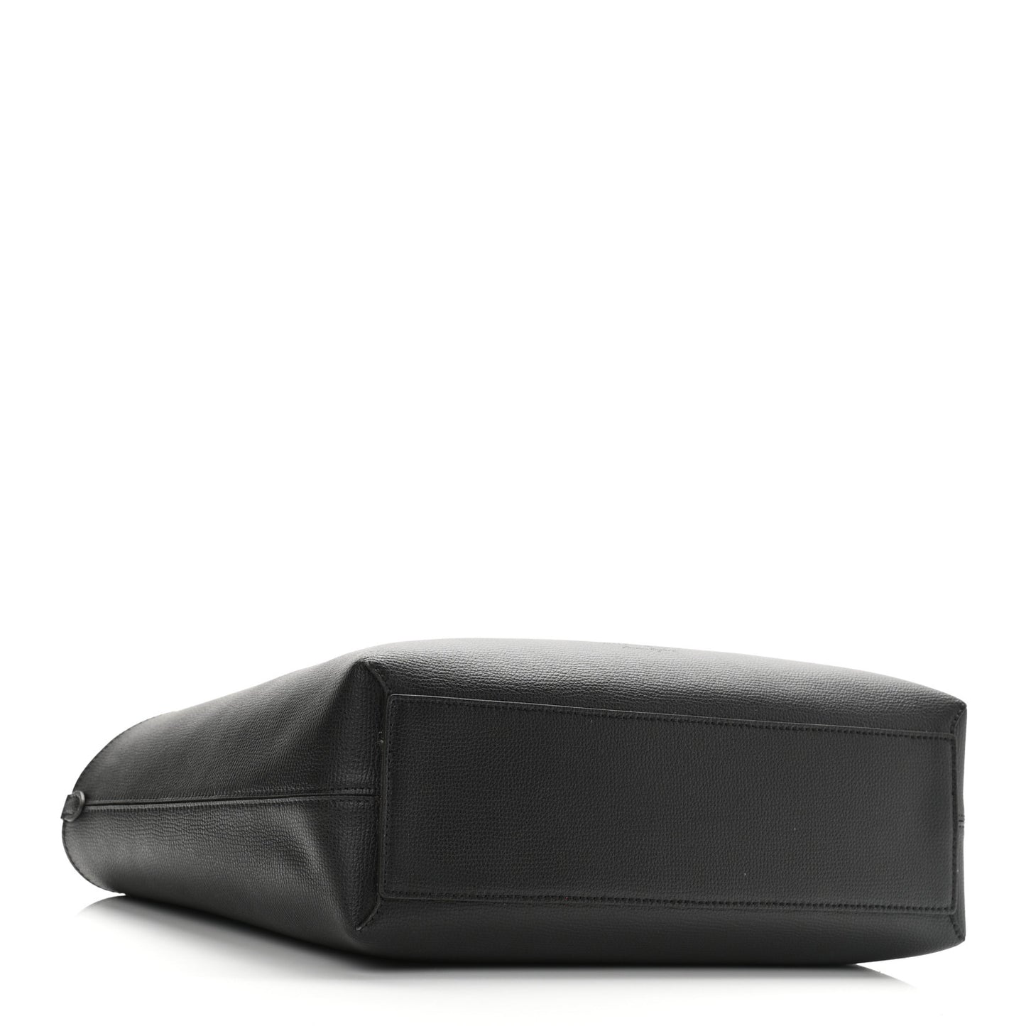 Grainy Calfskin Haymarket Check Small Reversible Tote Black