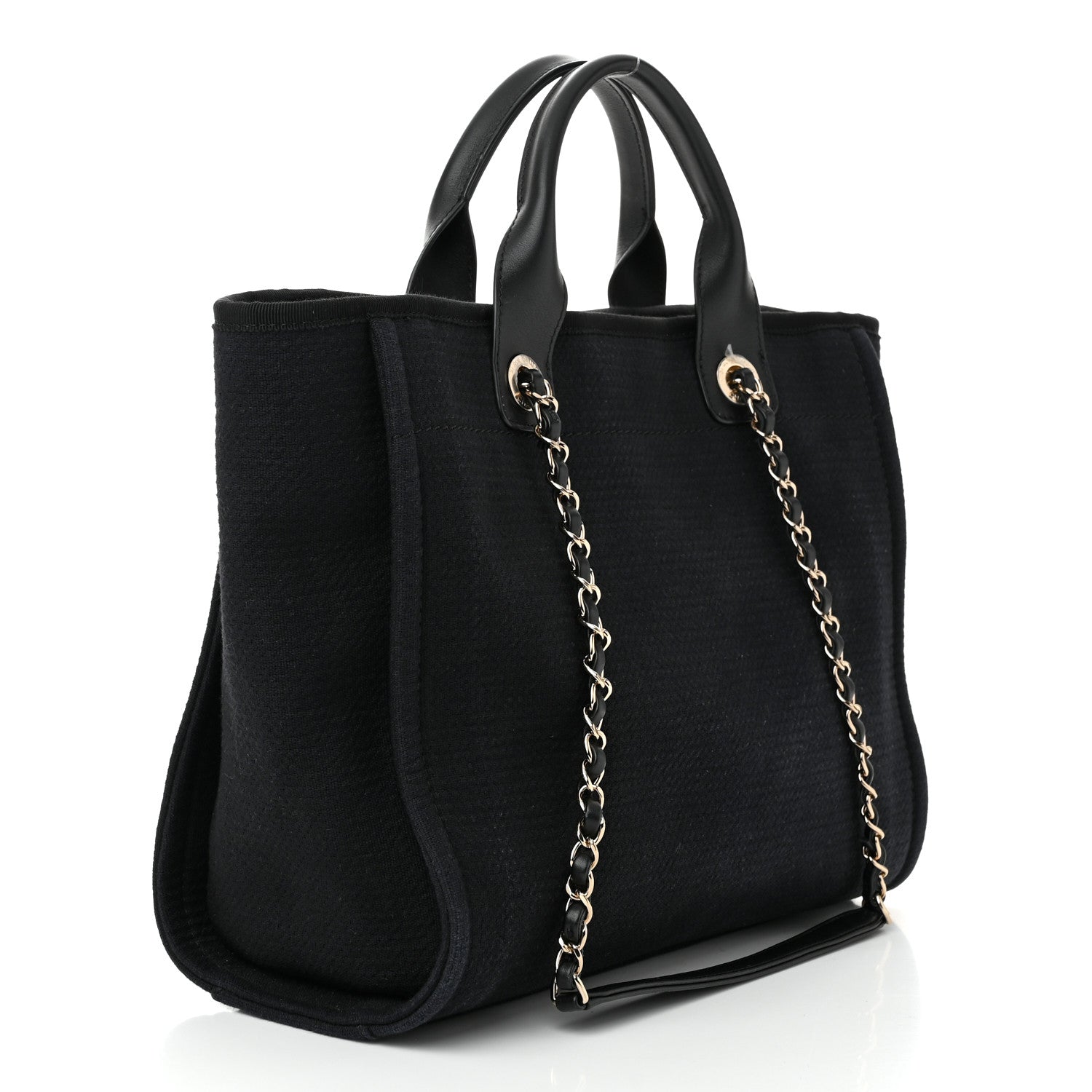 Chanel Mixed Fibers Small Deauville Tote Black 4 of 12