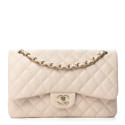 Chanel Caviar Quilted Jumbo Double Flap Light Beige 1 of 11