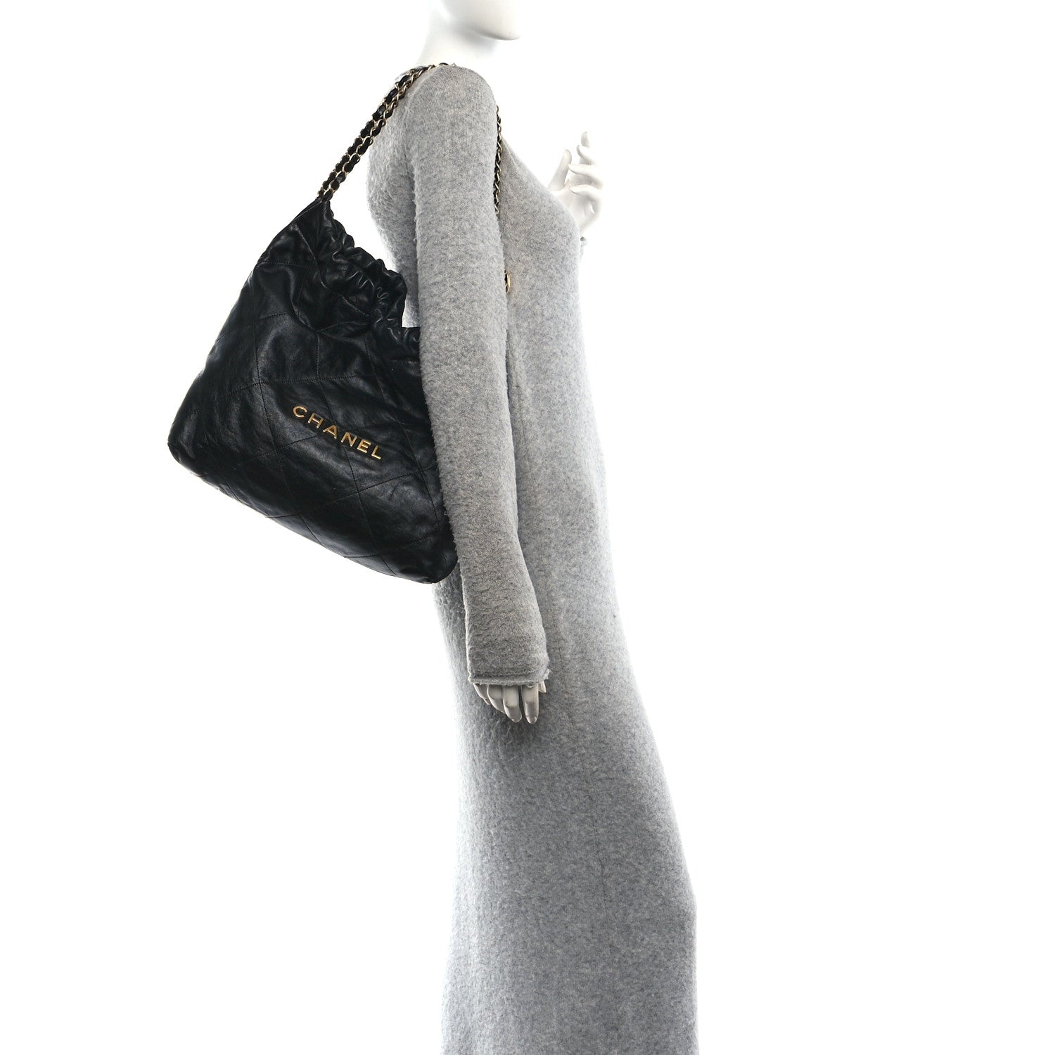 Chanel Shiny Calfskin Quilted Chanel 22 Black 2 of 11