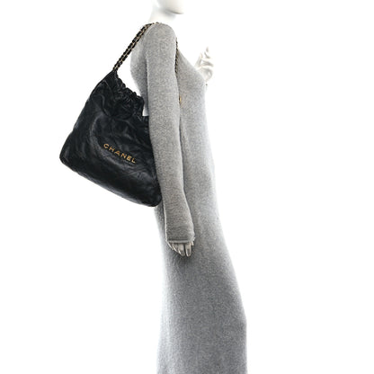 Chanel Shiny Calfskin Quilted Chanel 22 Black 2 of 11