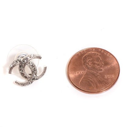 Chanel Crystal Moon CC Earrings Silver 3 of 5