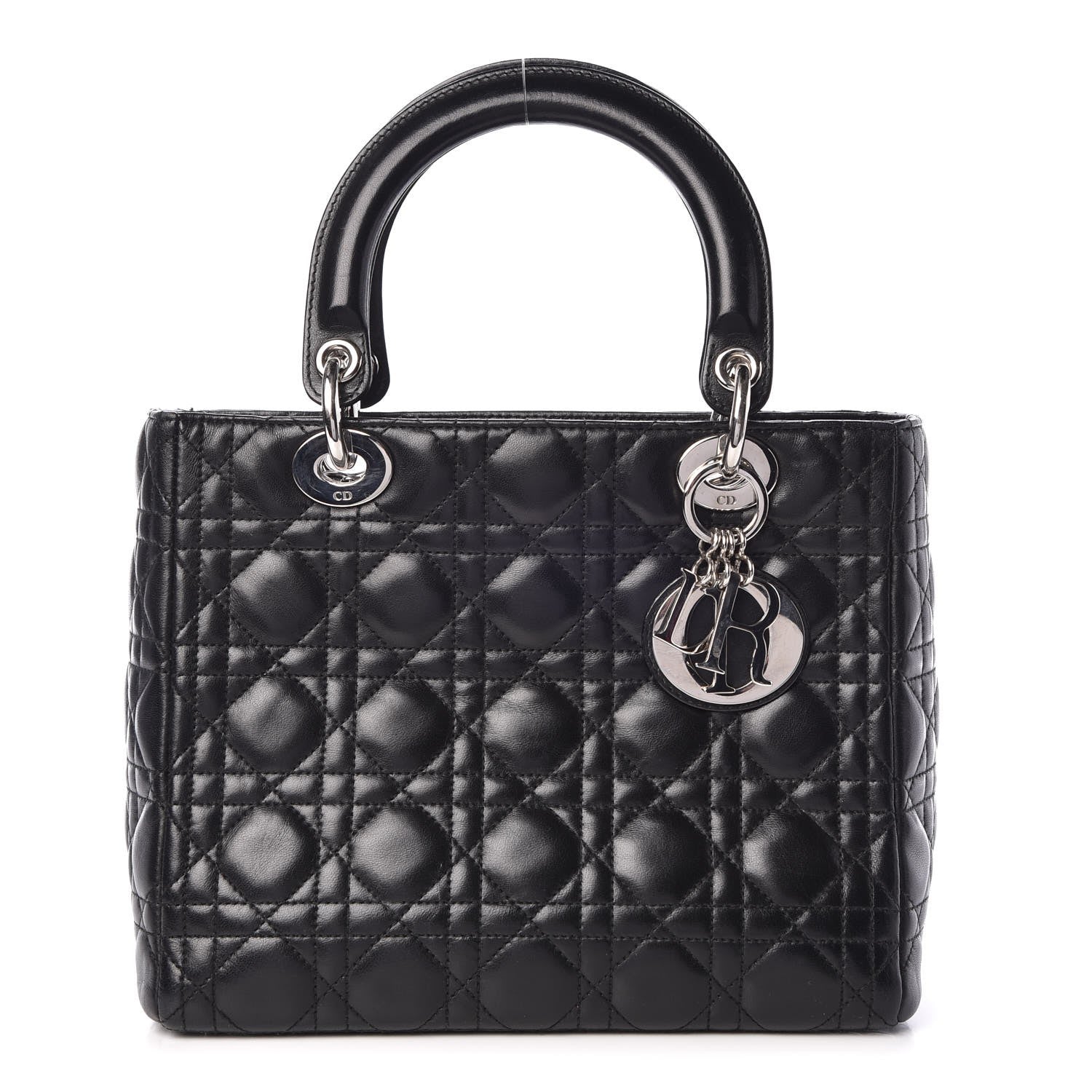 Christian Dior Lambskin Cannage Medium Lady Dior Black 1 of 8
