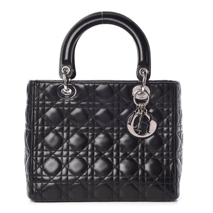 Christian Dior Lambskin Cannage Medium Lady Dior Black 1 of 8