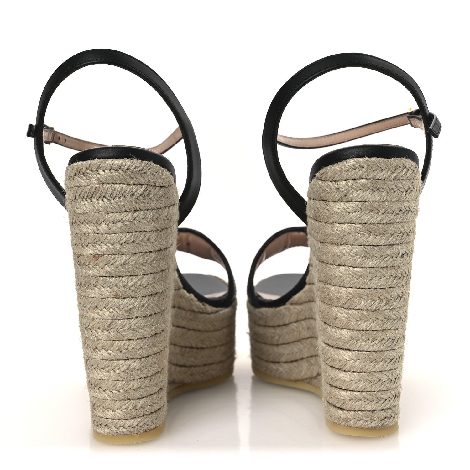 Gucci Nappa Matelasse GG Marmont Slingback Platform 45/130mm Espadrille Wedges 36 Black 6 of 11