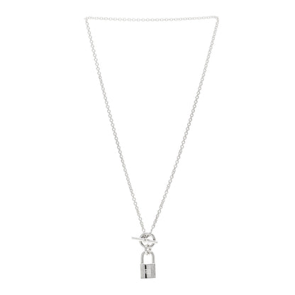 Hermes Sterling Silver Cadenas Kelly Lock Pendant Necklace 2 of 3