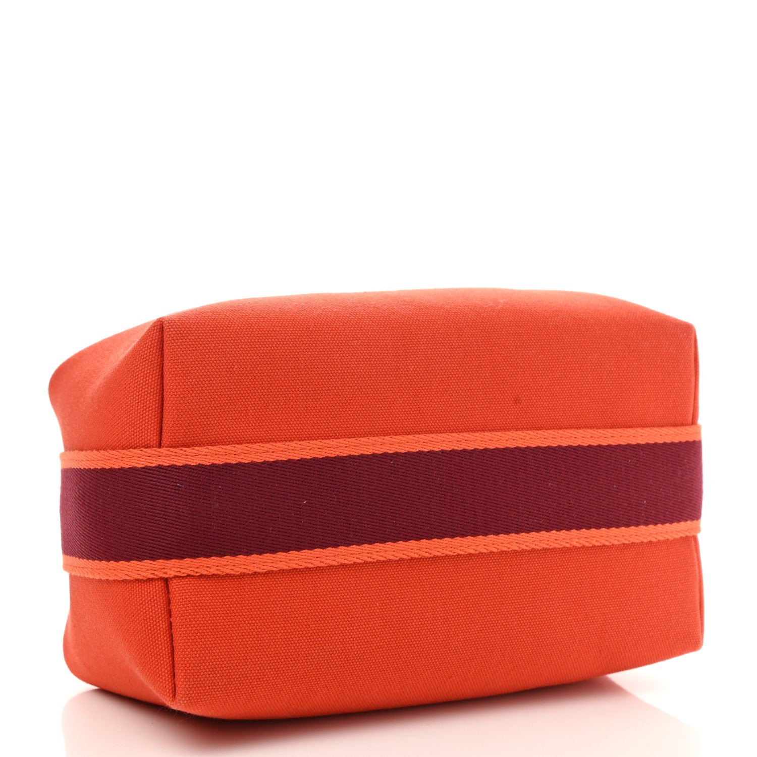Hermes Canvas Small Bride-A-Brac Pouch Orange Burgundy 5 of 8
