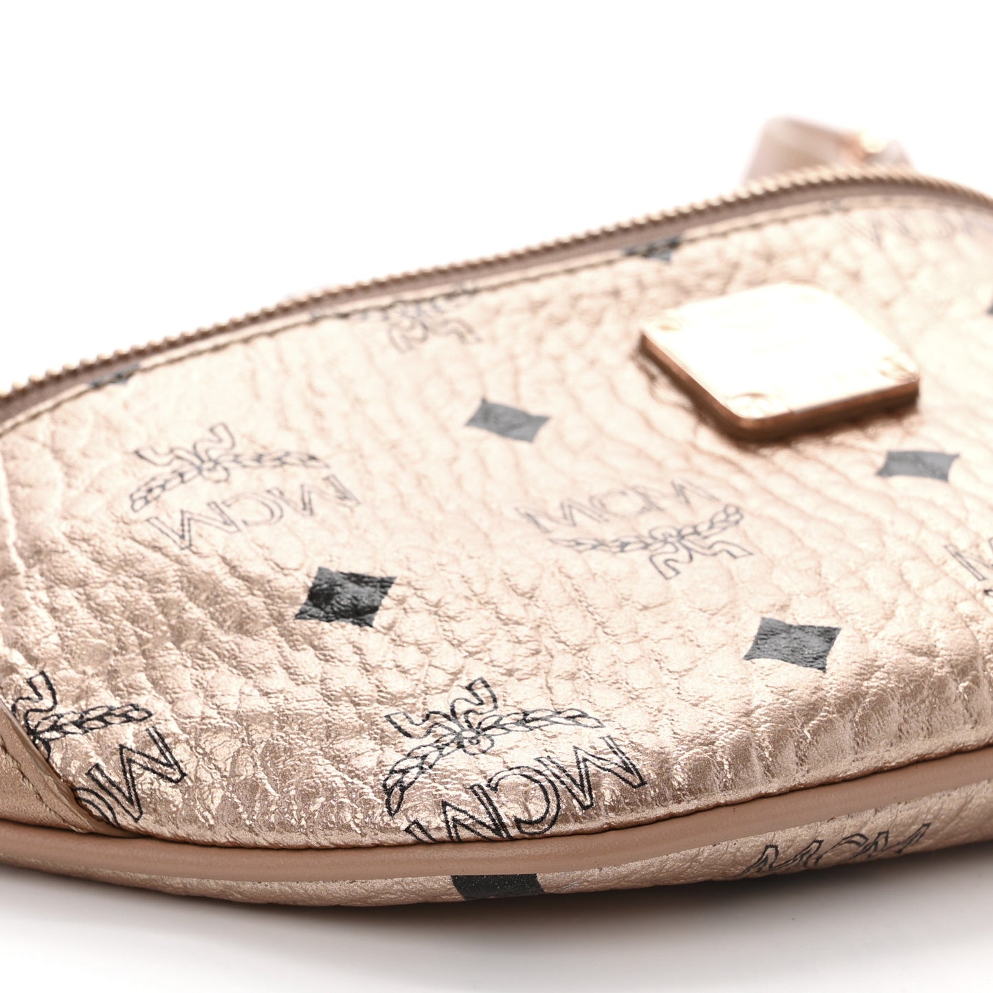 Metallic Visetos Mini Stark Crossbody Chain Belt Bag Champagne Gold