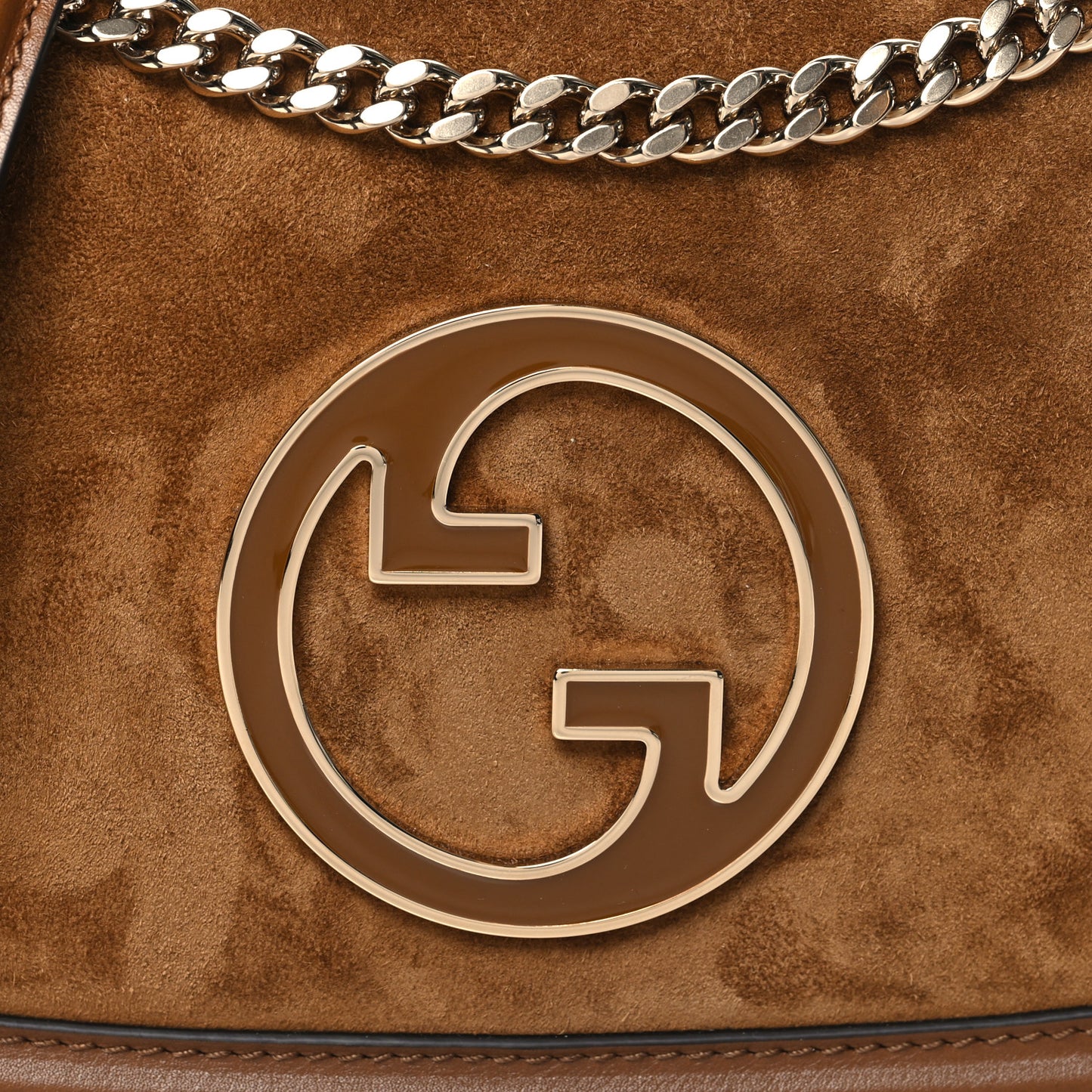 Suede Calfskin Blondie Medium Shoulder Bag Light Brown