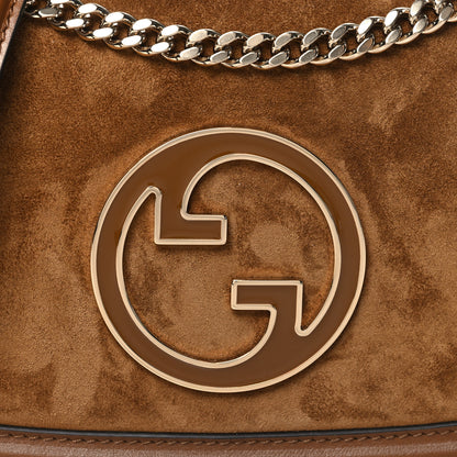 Gucci Suede Calfskin Blondie Medium Shoulder Bag Light Brown 8 of 10
