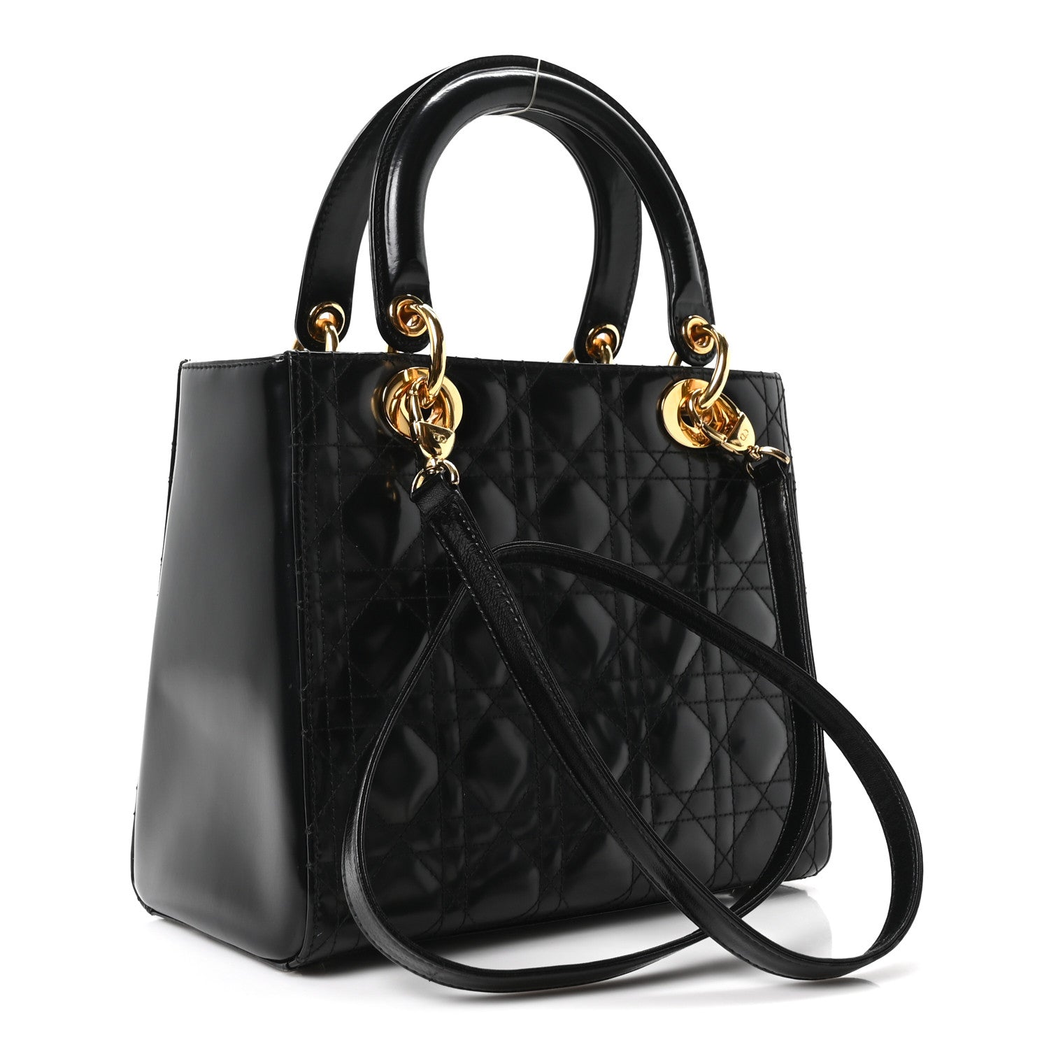 Christian Dior Patent Cannage Medium Lady Dior Black 3 of 10