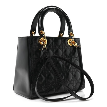Christian Dior Patent Cannage Medium Lady Dior Black 3 of 10