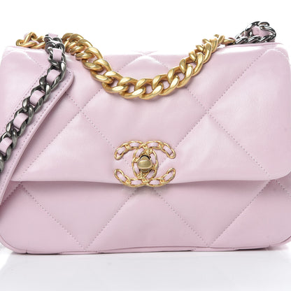 Chanel Lambskin Quilted Medium 19 Flap Light Pink 8 of 11