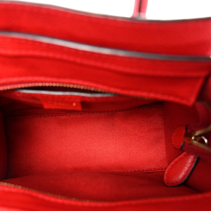 Celine Drummed Calfskin Nano Luggage Vermillion 5 of 10