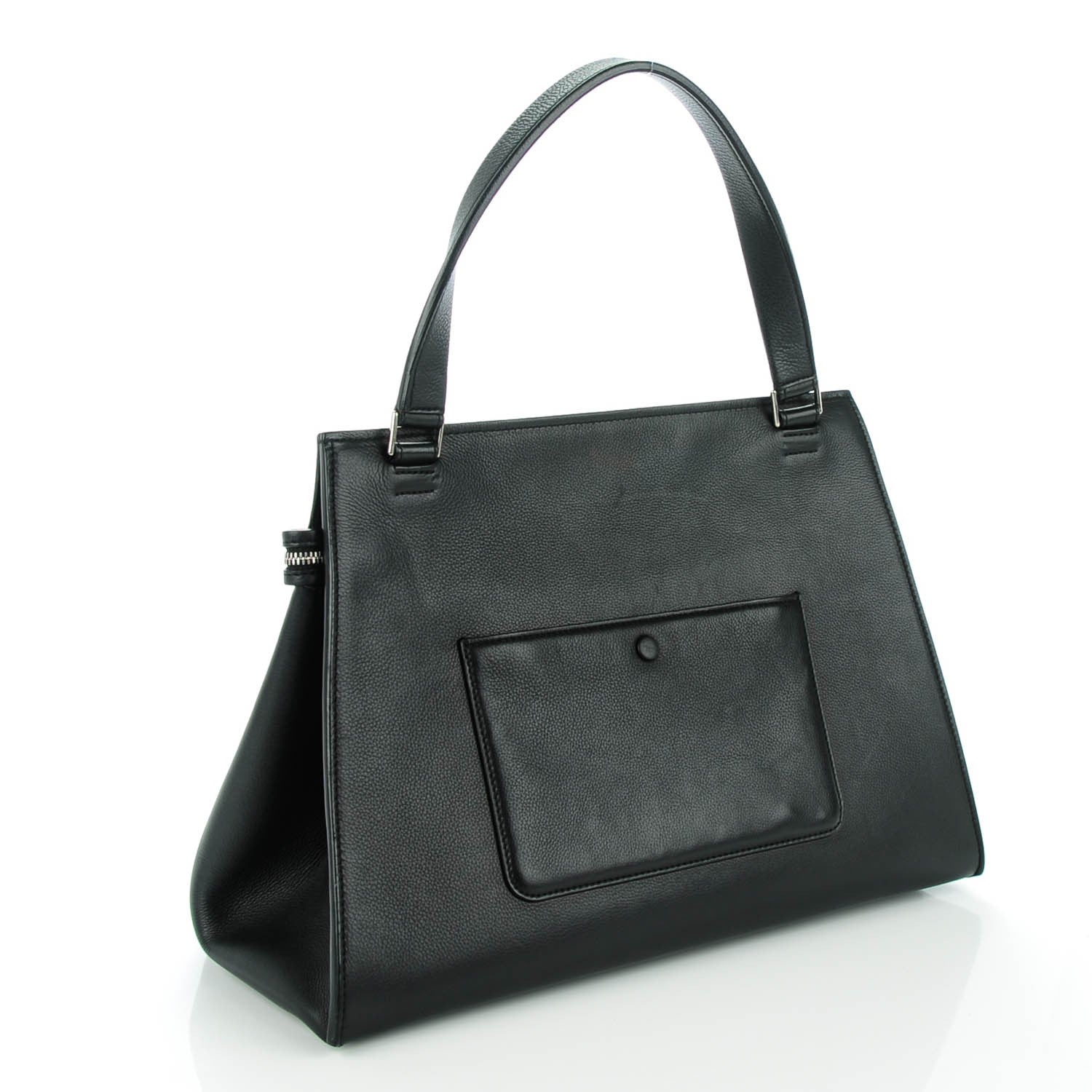 Celine Grained Calfskin Large Edge Shoulder Bag Black 3 of 7
