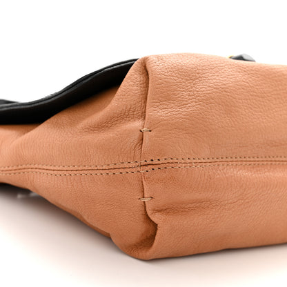 Lanvin Calfskin Quilted Large Happy Clutch Brown Black 8 of 9