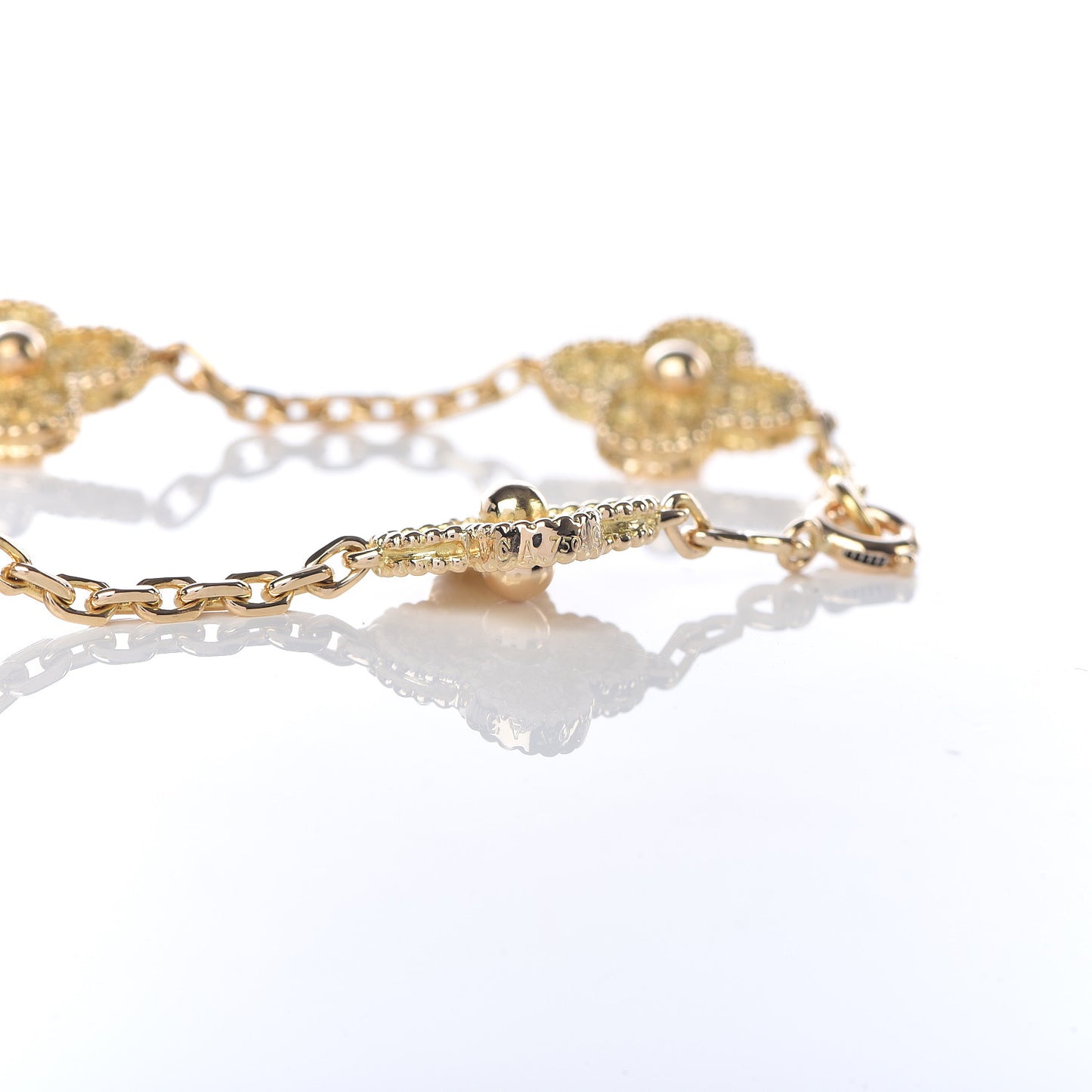 18K Yellow Gold 5 Motifs Vintage Alhambra Bracelet