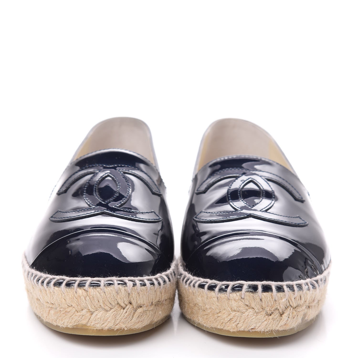 Chanel Patent CC Espadrilles 38 Navy 2 of 11