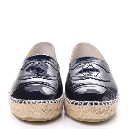 Chanel Patent CC Espadrilles 38 Navy 2 of 11