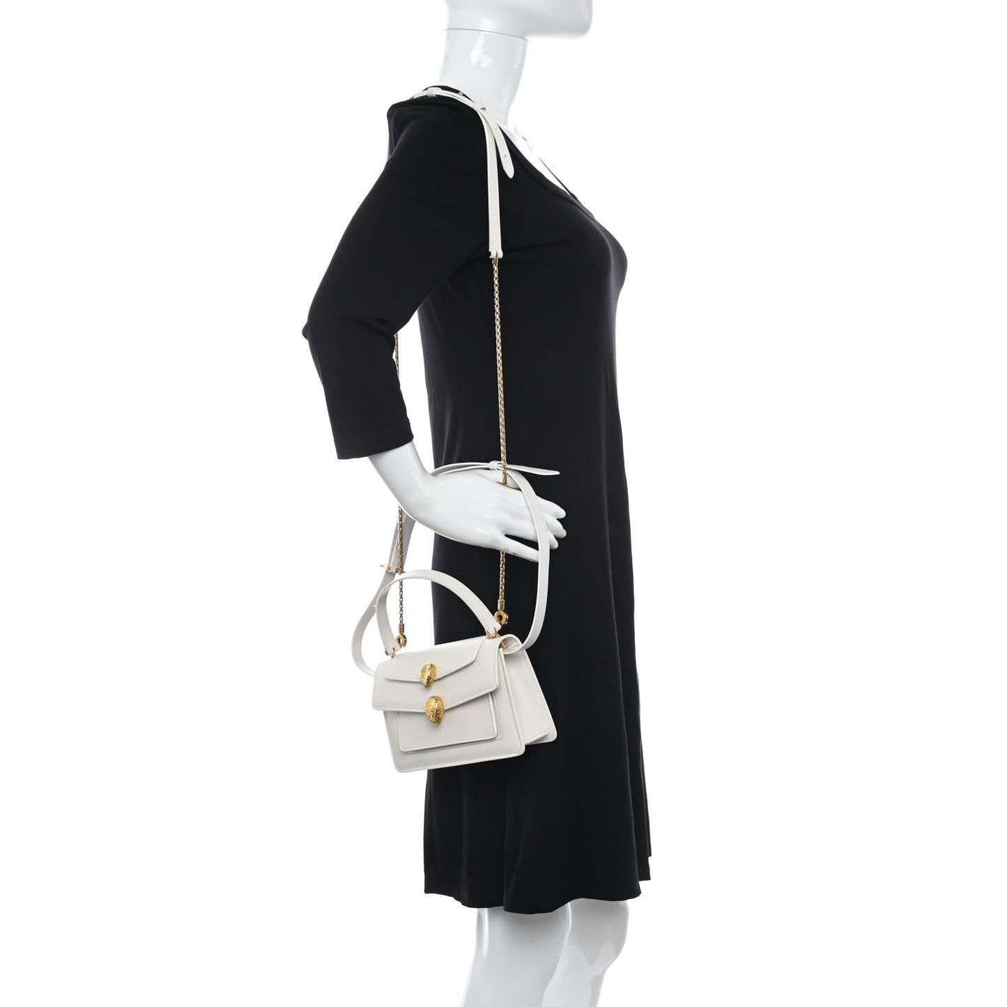 x ALEXANDER WANG Calfskin Serpenti Top Handle Belt Bag White