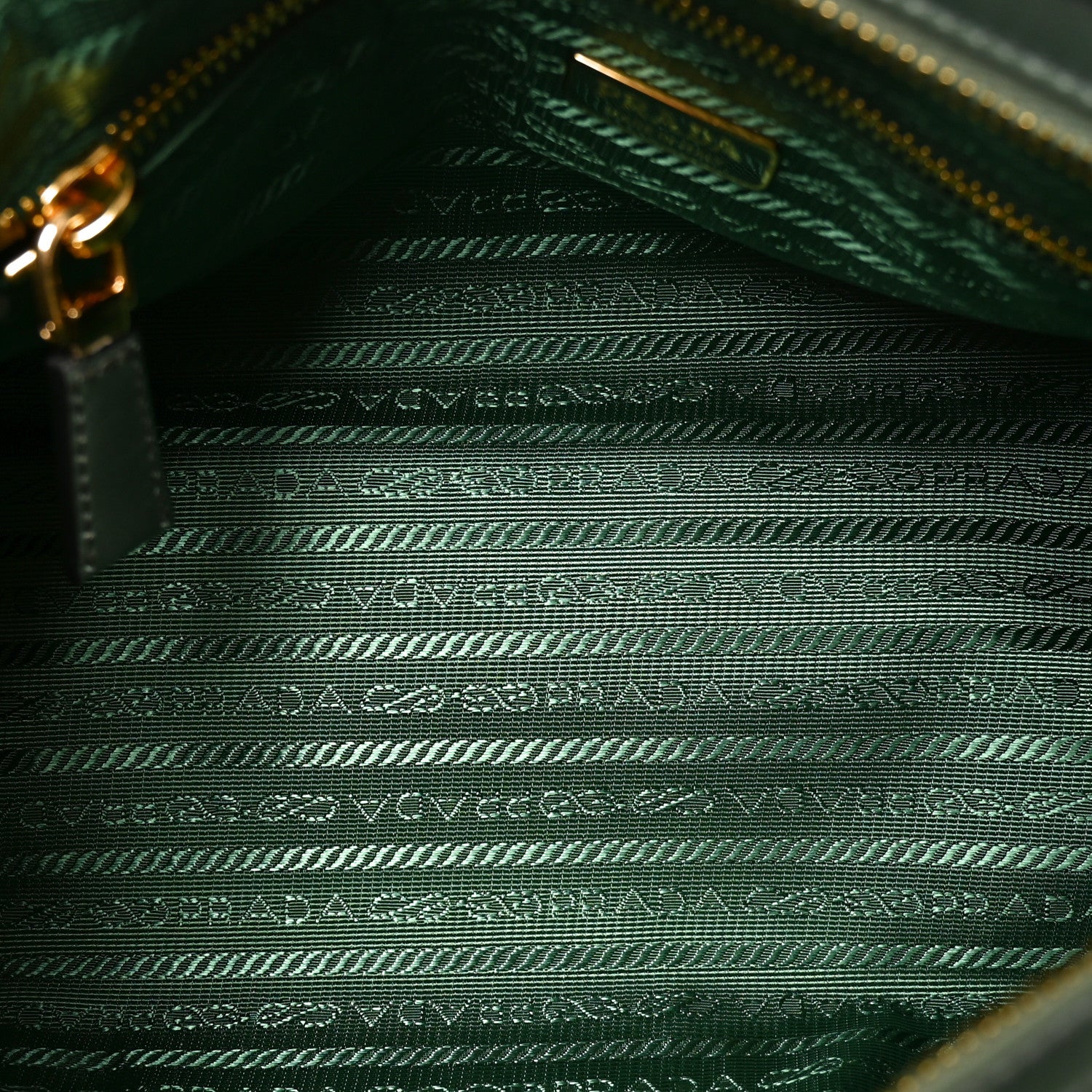 Prada Glossy Calfskin Triangle Medium Bonnie Shoulder Bag Salvia 5 of 9