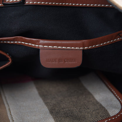 Burberry Canvas Mega Check Medium Susanna Hobo Brown 6 of 11