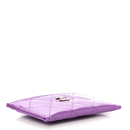 Chanel Patent Quilted Card Holder Purple 4 of 12