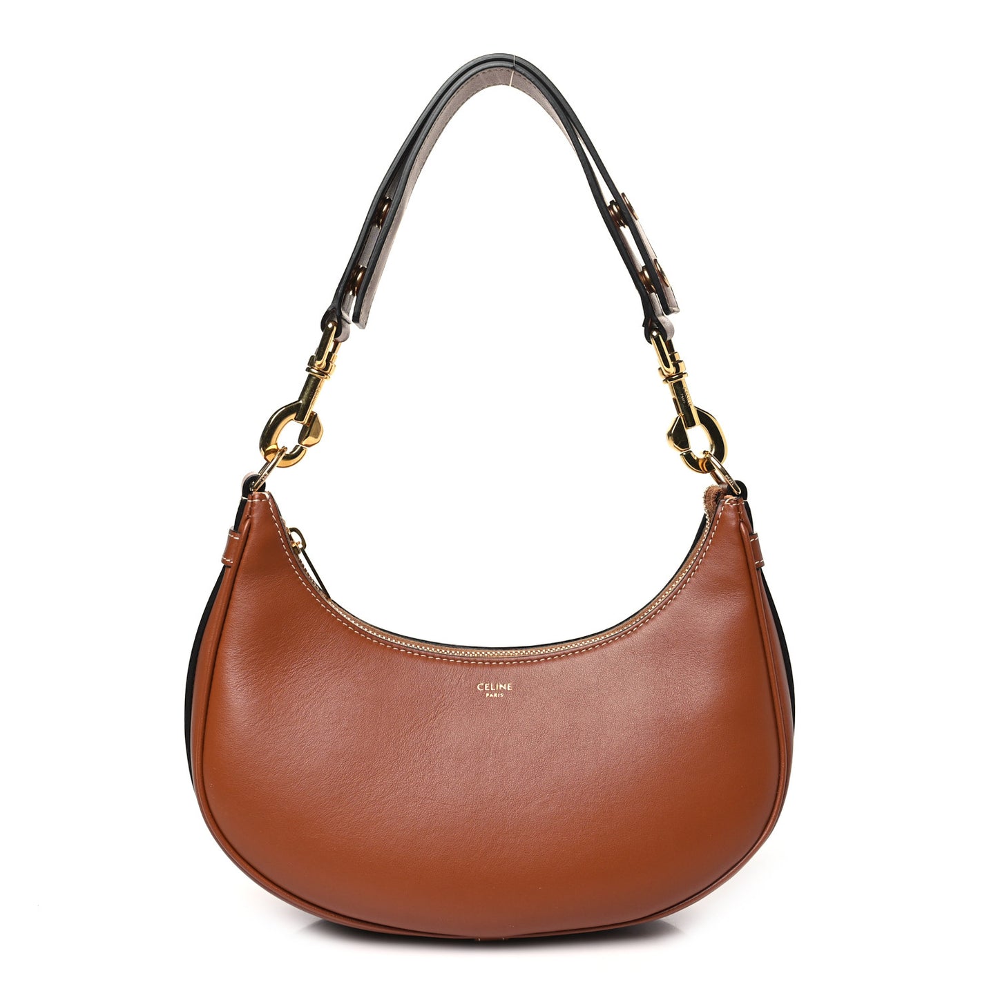Smooth Calfskin Medium Strap Ava Shoulder Bag Tan