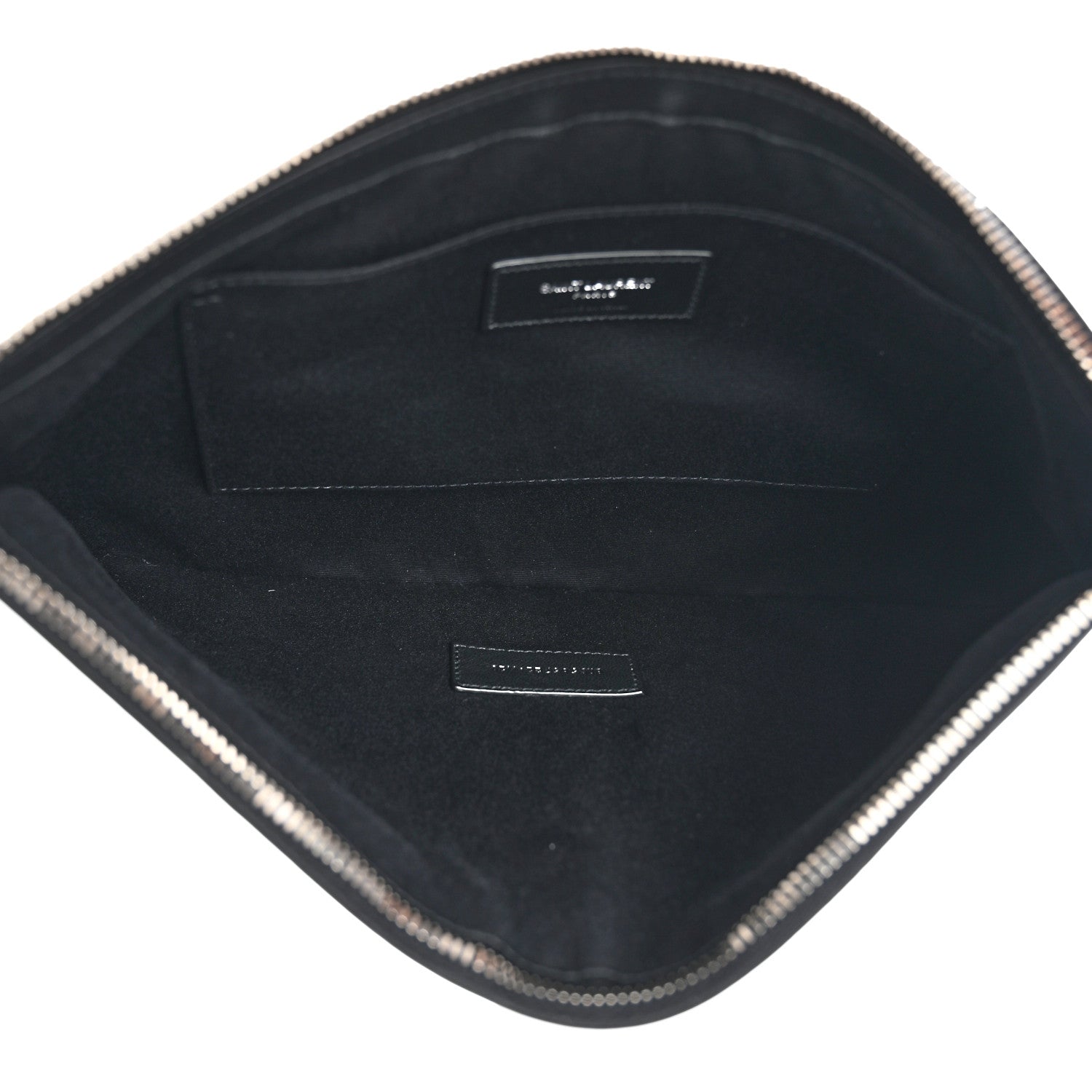 Saint Laurent Linen Canvas Rive Gouche Zipped Pouch Optic White 5 of 10