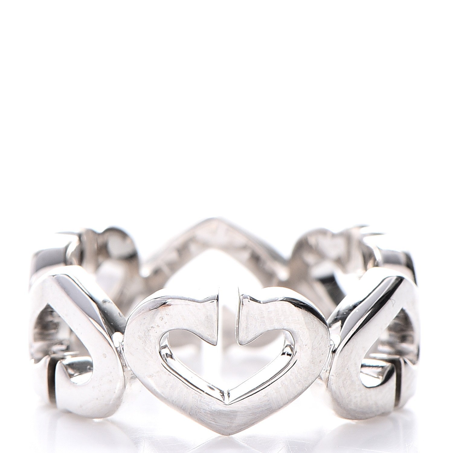 Cartier 18K White Gold Diamond Hearts and Symbols Ring 49 4.75 3 of 7